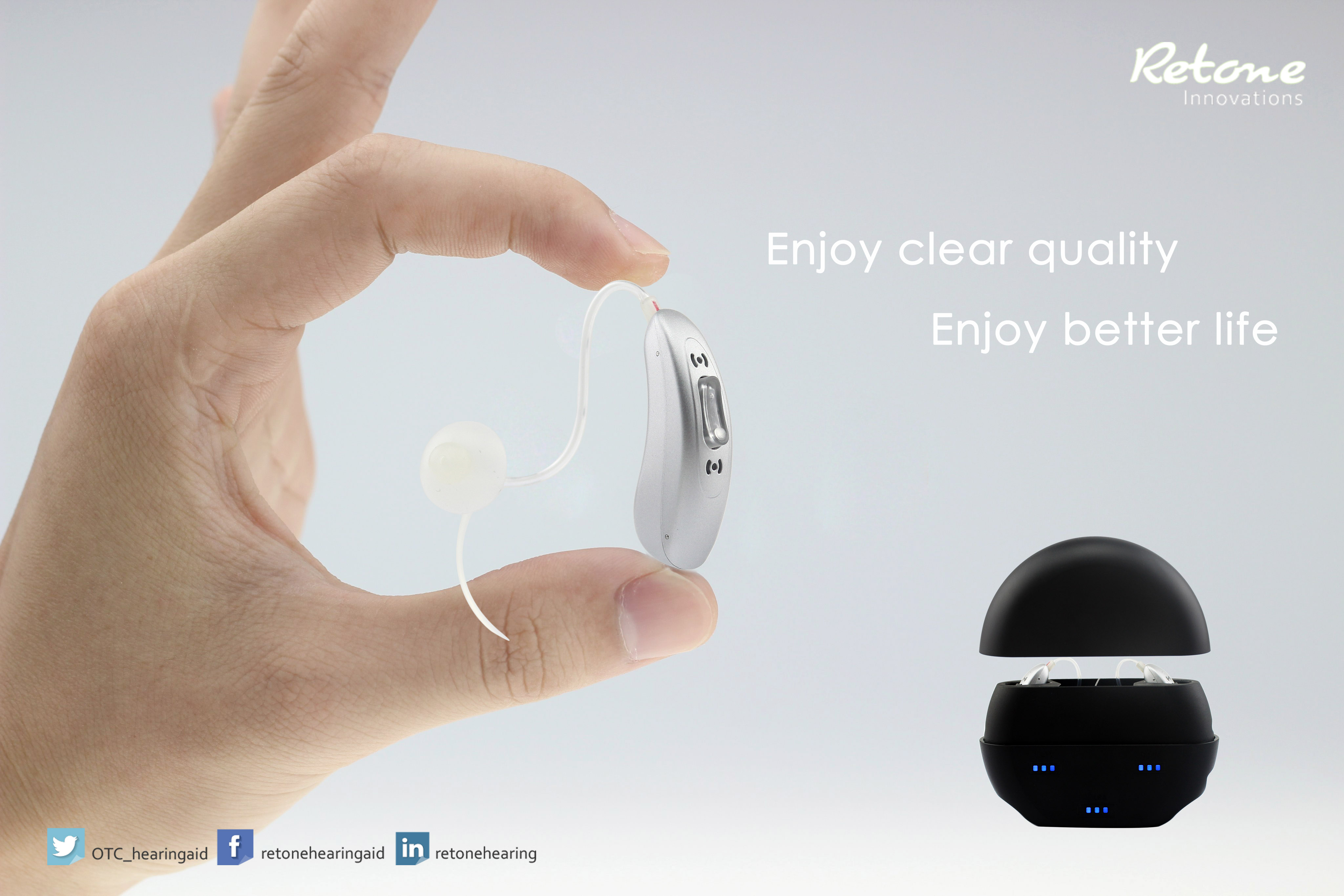 Vigor OTC Hearing Aids With Bluetooth Wirelss Charging Moisture Resistant