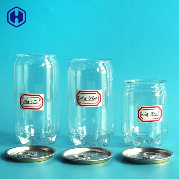 Durable PET Plastic Soda Cans Food Safe Plastic Cylinder Container