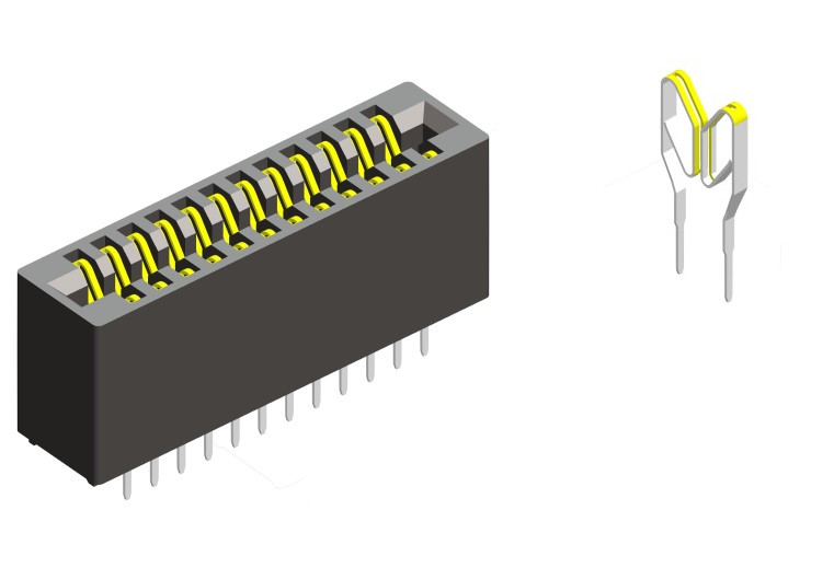 2mm Pitch Card Edge Connector , SMT Female Header Gold Plated For LED Screen
