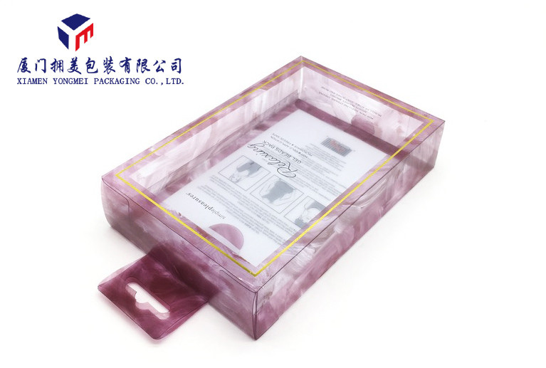 Rectangle PET Plastic Box Hang Strip On Top Of Box Offset Printing 22cm Height