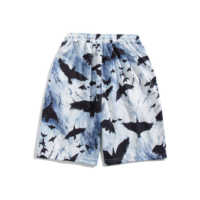Loose Print Large Size Athletic Leisure Shorts Broken Flower Beach Short For Men