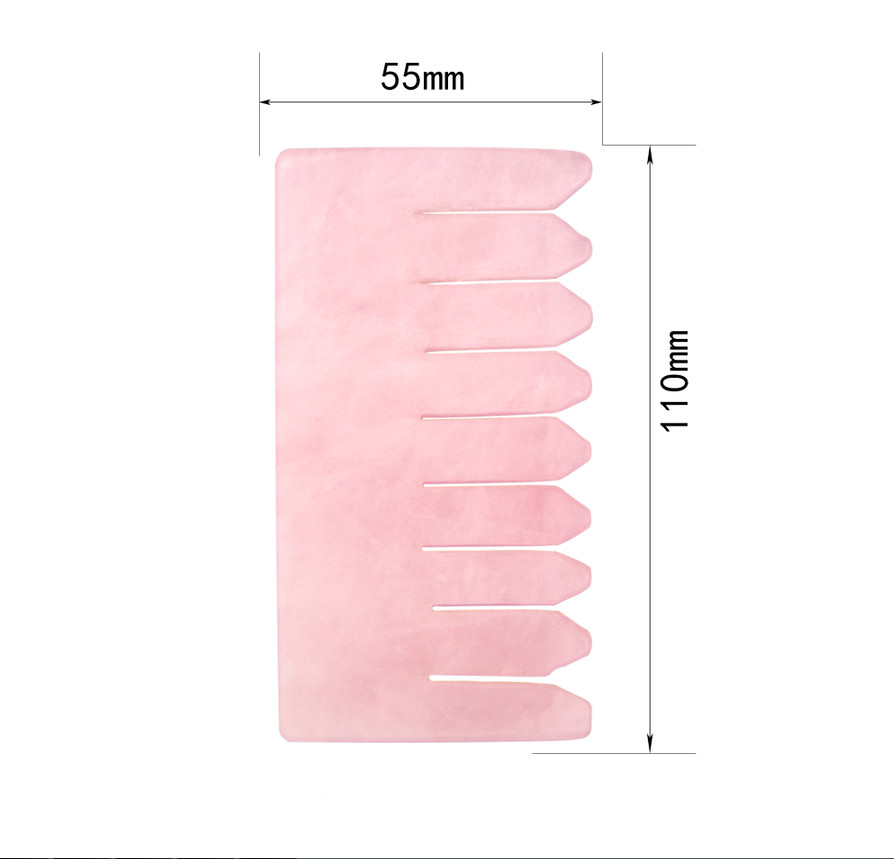 Massager Rose Quartz Jade Gua Sha Comb 21cm Length