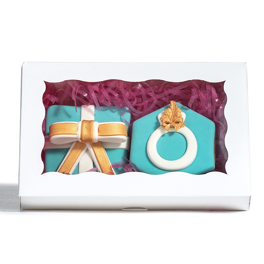 Foldable Kraft Paper Packaging Box With Window For Cake Dessert and Glossy Lamination