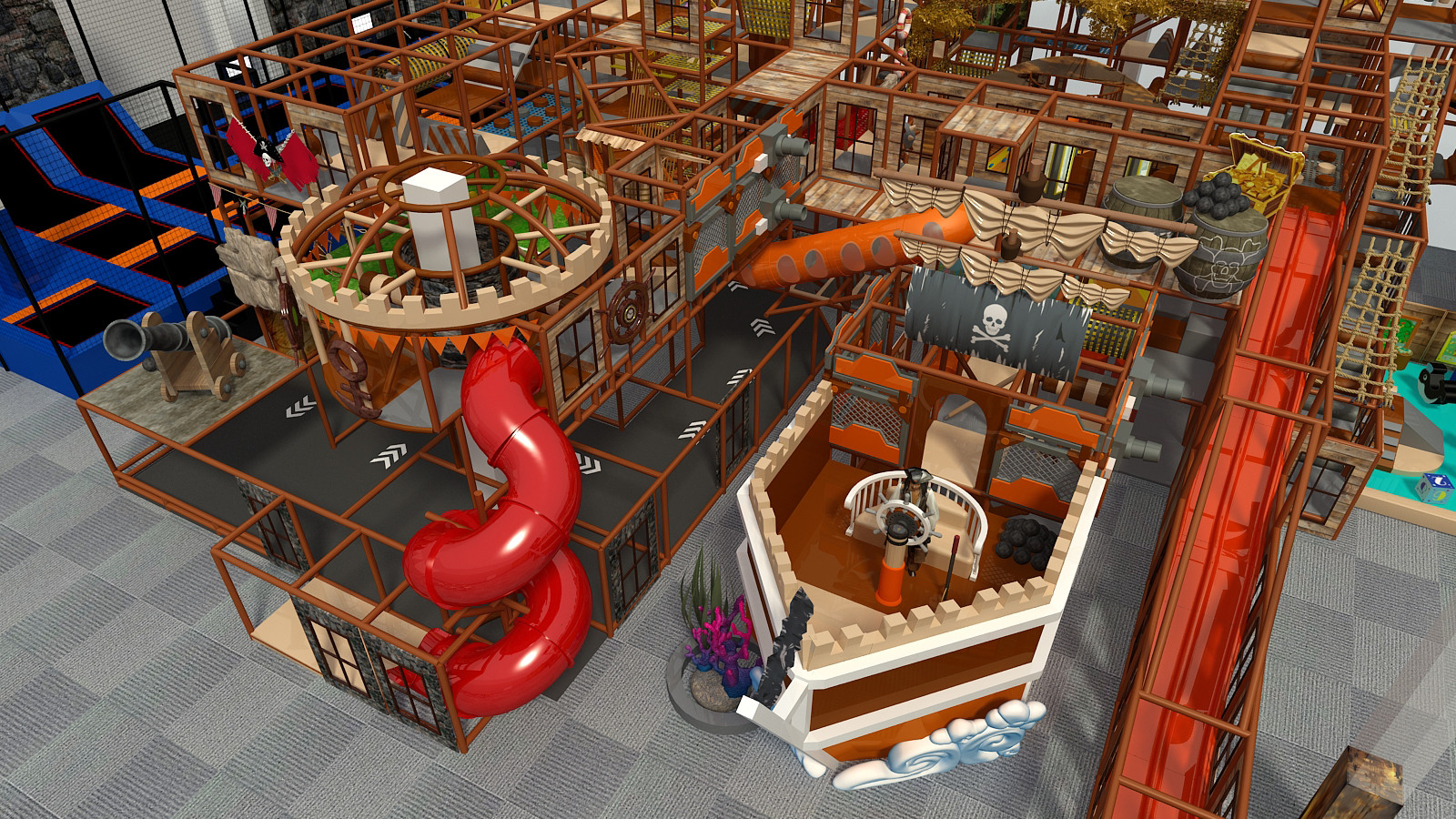 Commerical Kids Trampoline Park Equipment For Shopping Mall Indoor Playgrounds