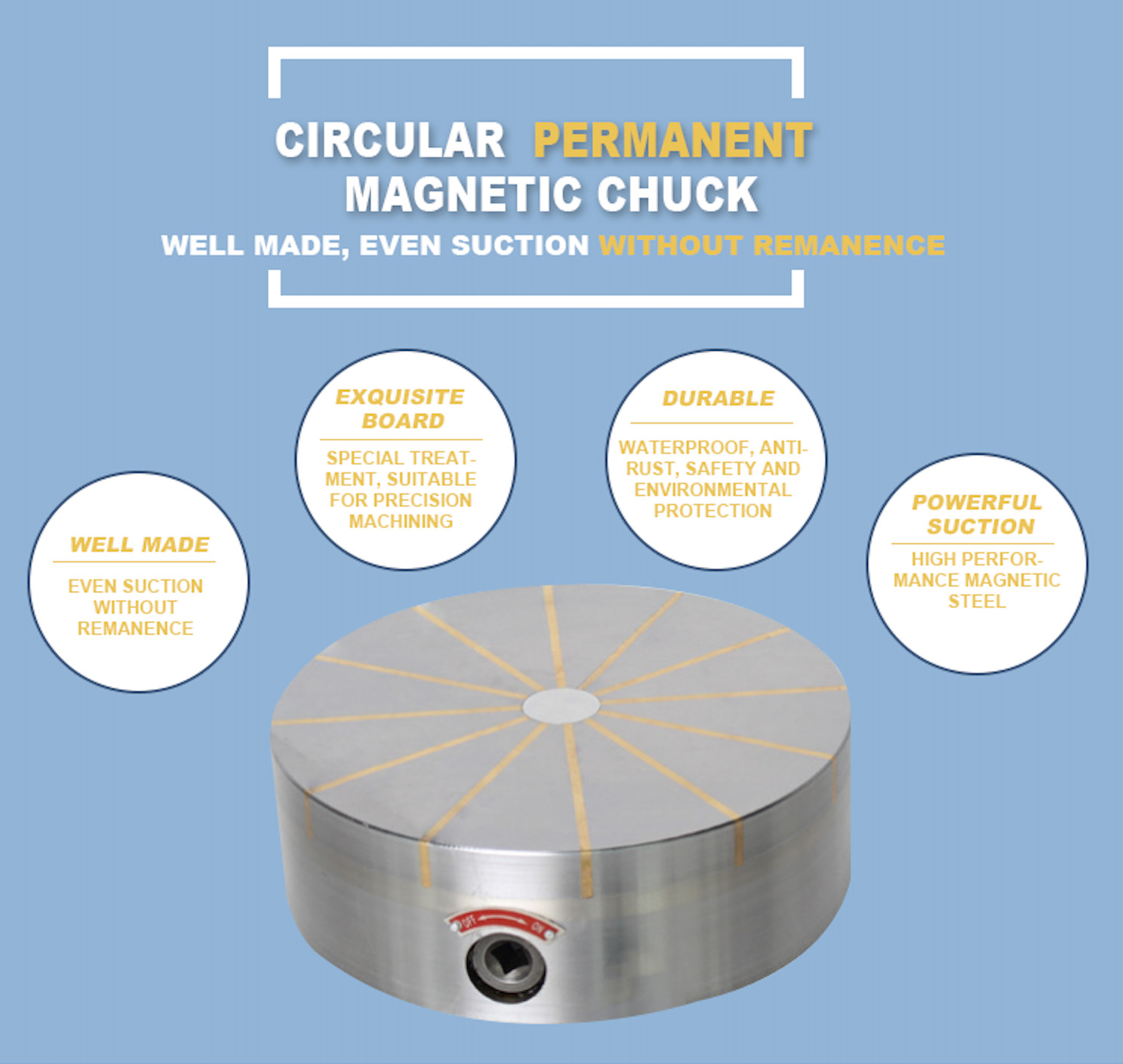600mm Fine Pole Round Magnetic Chuck Radial Type