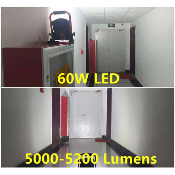 Innovative 5000 Lumens 60W Rechargeable LED Work Light With Irony Handle Stand