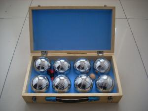 China 8 wooden box Bocce ball, Petanque, Boules, Boccia set, garden games, Outdoor sports set wholesale