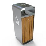 ISO9001 Certificate Street Square 50L Outdoor Wooden Trash Can