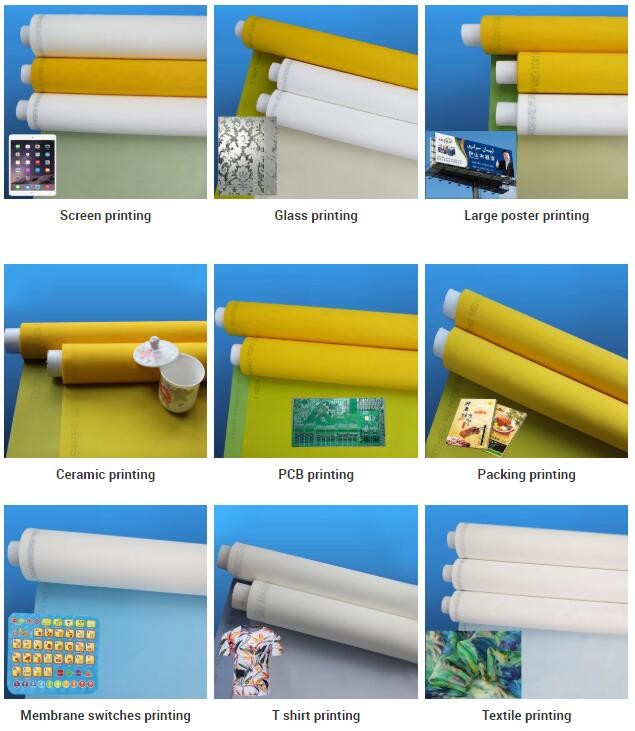 100% Polyester Silk Screen Printing Mesh 32T - 120T With High Air Permeability
