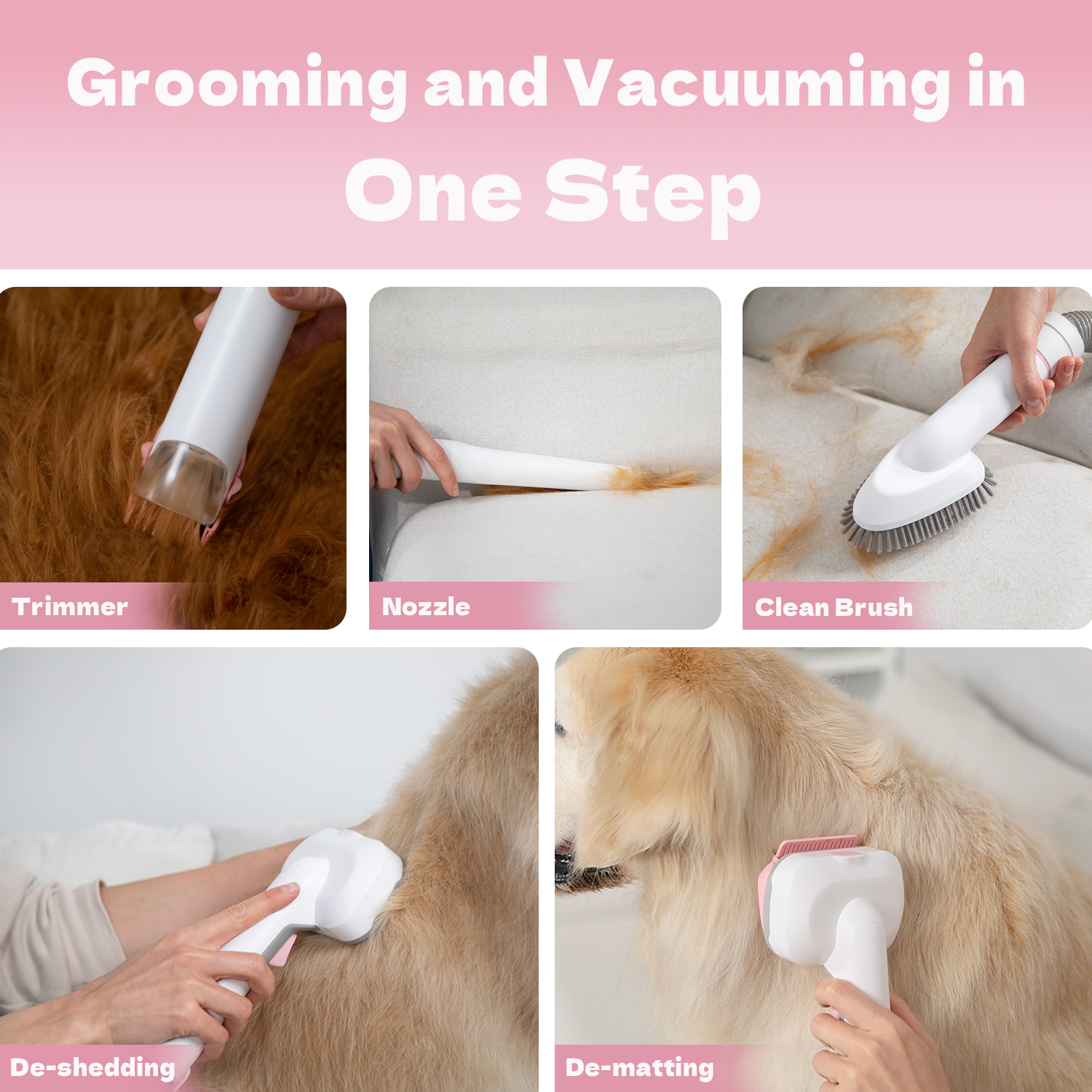 Household Handheld Pet Shaver Dust Mite Remover Vacuum Cleaner and with 1.5L Dust Bag