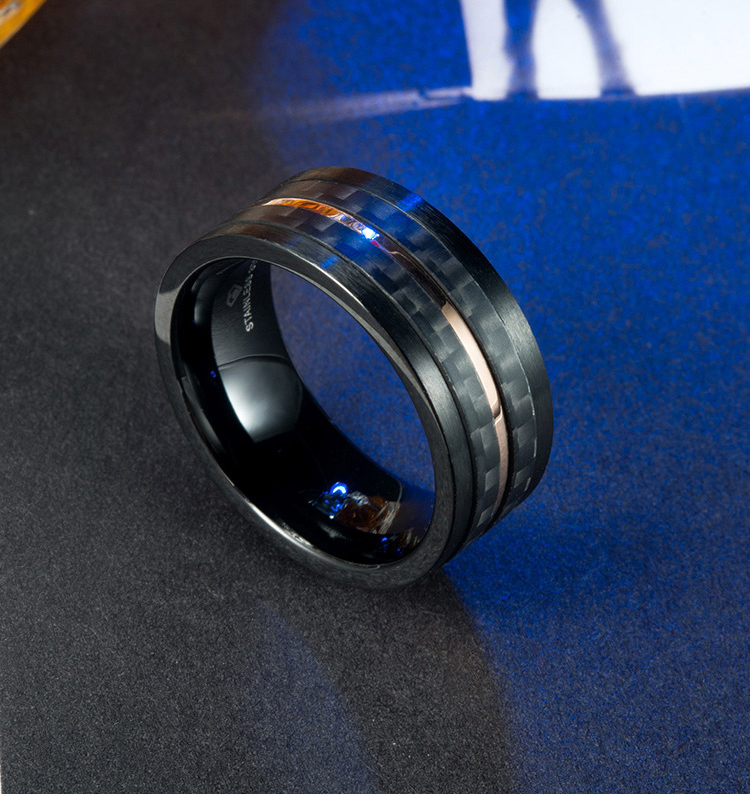 Luxury Fashion Couple Stainless Steel Rings Waterproof Round Men's Rotating Ring