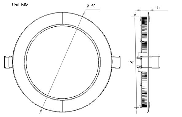 Super Slim Round LED Panel Light 6W With Aluminum Frame AC85-265V