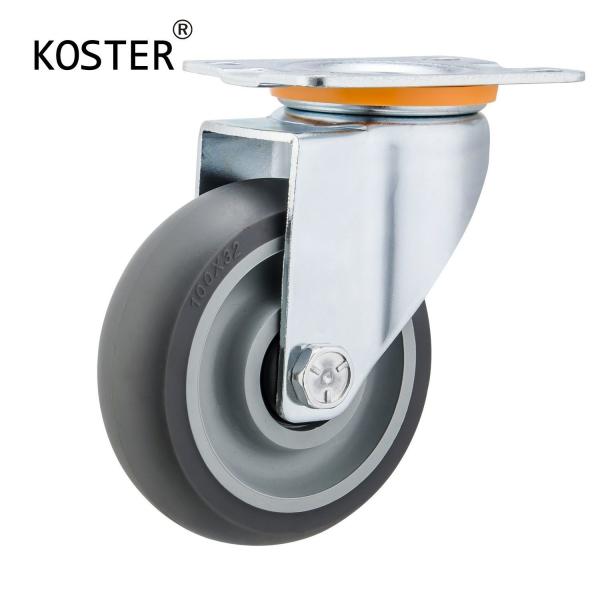 Industry Trolley Furniture TPR Soft Grey Rubber Plate Swivel Caster Wheels 3 4 5