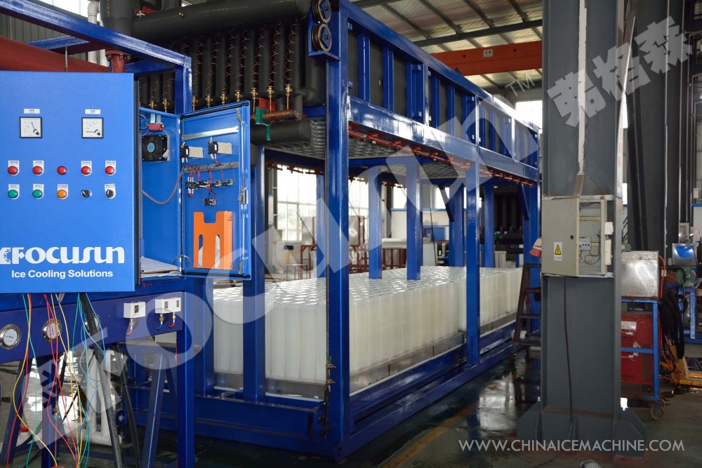 Blue 30ton Direct Refrigerated Block Ice Making Machine for Electricity and Labor Saving