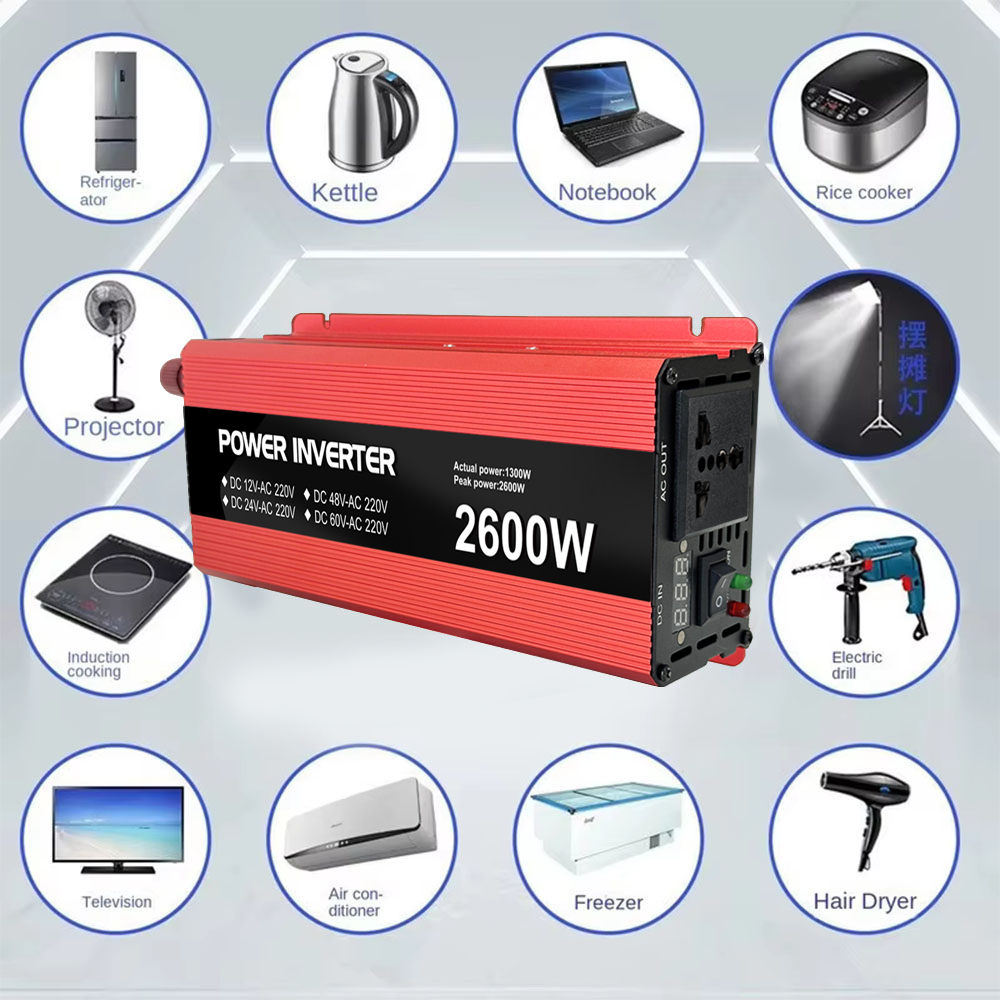 1000W 1600W 2300W Power Inverter 12v 24v 48v 60v To 110v 220v Pure Sine Wave Car Solar Inverter Output Frequency 50Hz/60Hz