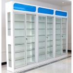 Aluminum Frame Glass Door Medicine Display Cabinet Rust Proof