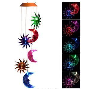 China 26 INCHES Sun And Moon Solar Wind Chime Lights wholesale