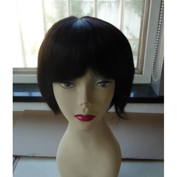 Average Cap Ladies Wigs Medium Brown Stock Wigs 110% Density