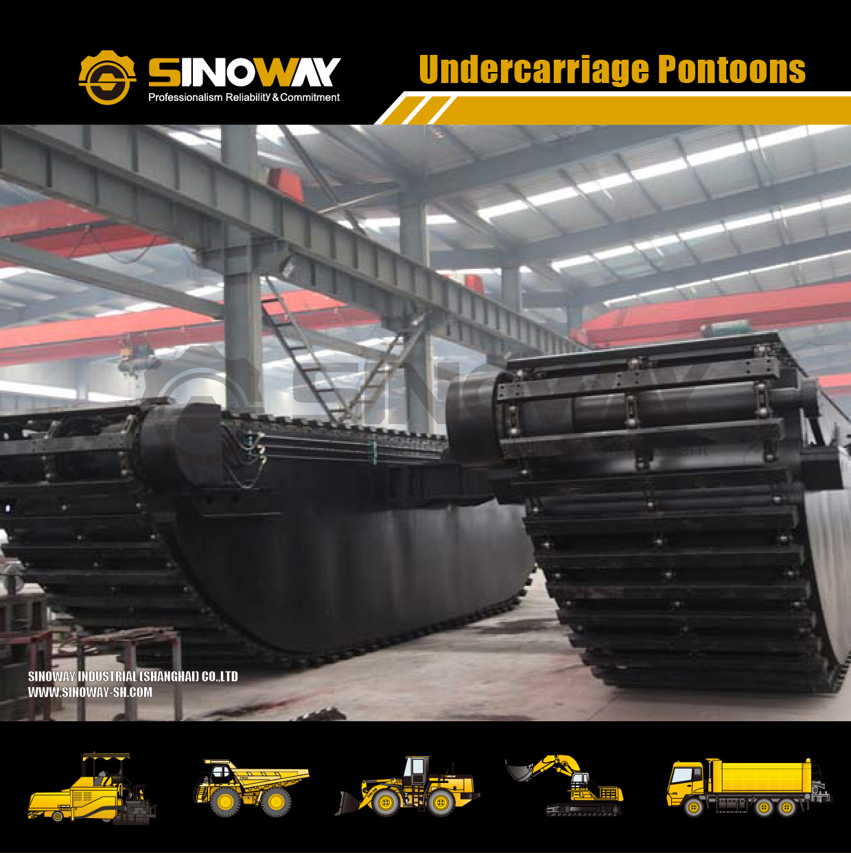 Hydraulic Extendable Undercarriage Pontoons Amphibious Soft Terrain