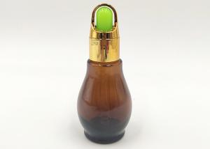 China 30ml Amber Color Glass Cosmetic Bottles With Golden Cap For Essential Oil wholesale