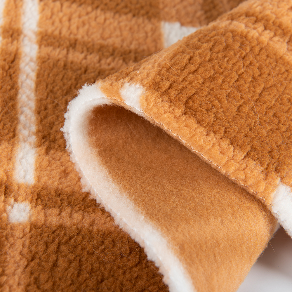 100% Polyester Textile Sherpa Fleece Fabric for Garment Hard Sherpa Printed Design