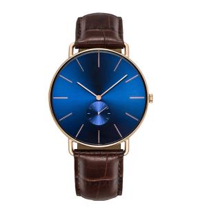 China Luxury Crocodile Leather Wrist Watch , Blue Face Watches With Leather Bands wholesale