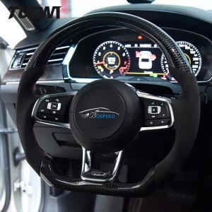 China 350mm Volkswagen Steering Wheel Carbon Fiber Black PU Leather wholesale