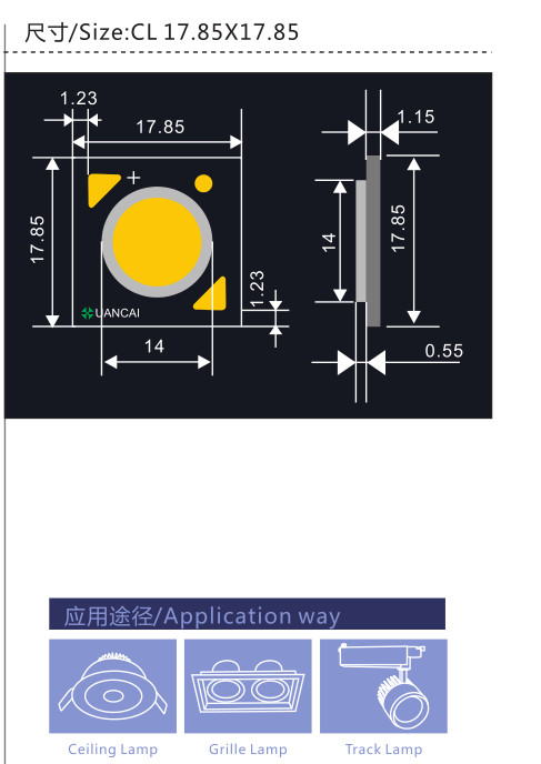 36V 170lm Cri80 Cxa1830 Size Bridgelux Cob Led 30w
