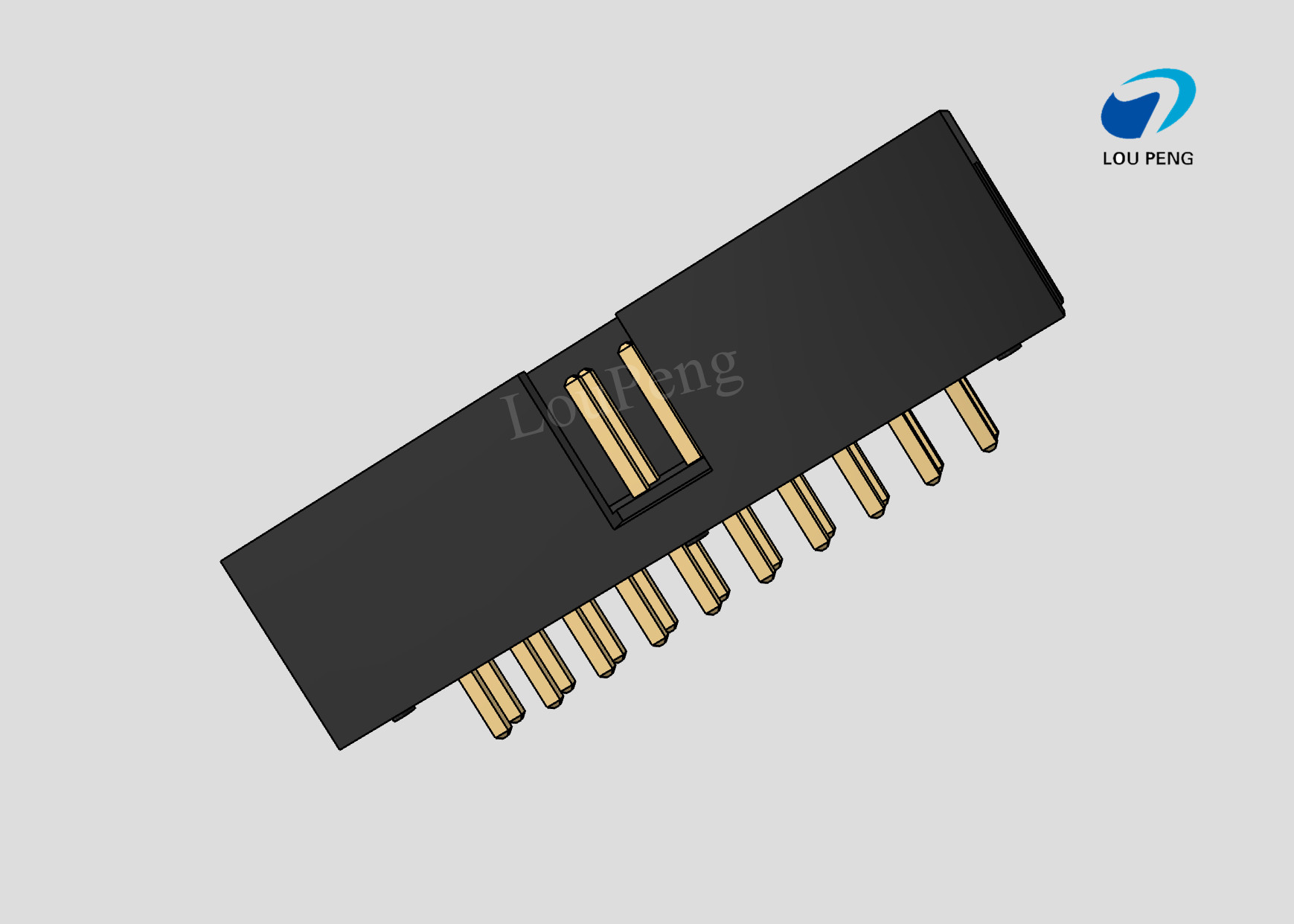 IDC Header connector, Box Header, Board-to-Board, 2x10Pin, 1.27mm Pitch, Gold Flash, DIP, 180°