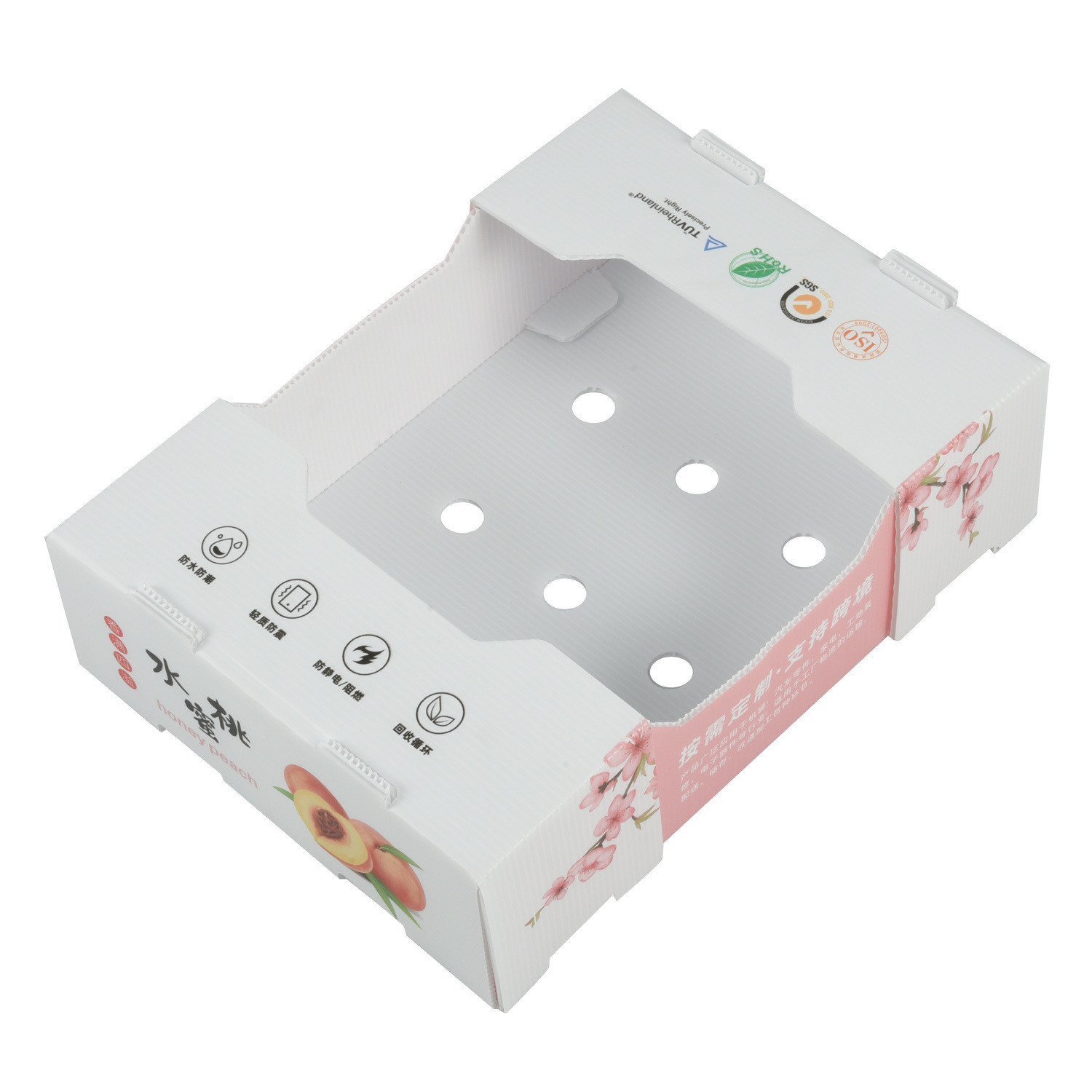 White Rectangular Plastic Corrugated Box Fruit Vegetable Gift Packing Corrugated Plastic Storage Bins