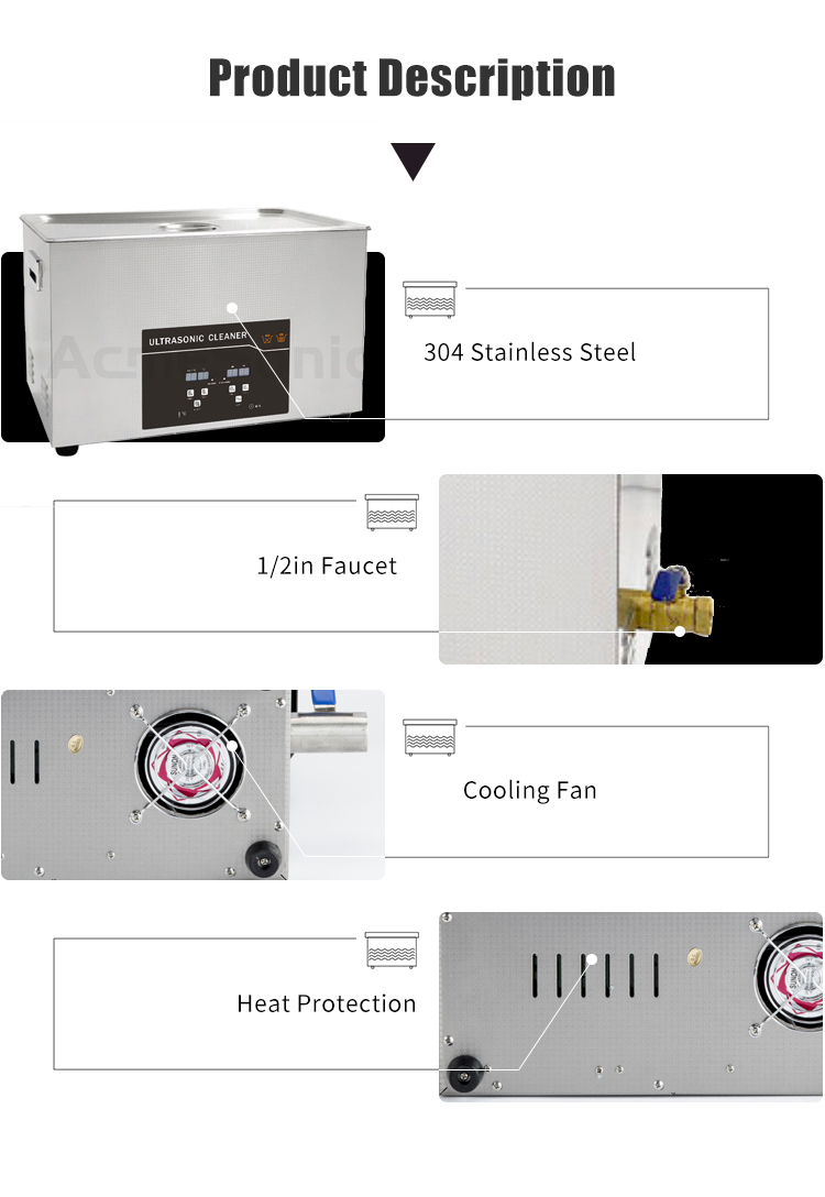 6L Digital Ultrasonic Cleaner 150W Stainless Steel Ultrasonic Cleaner