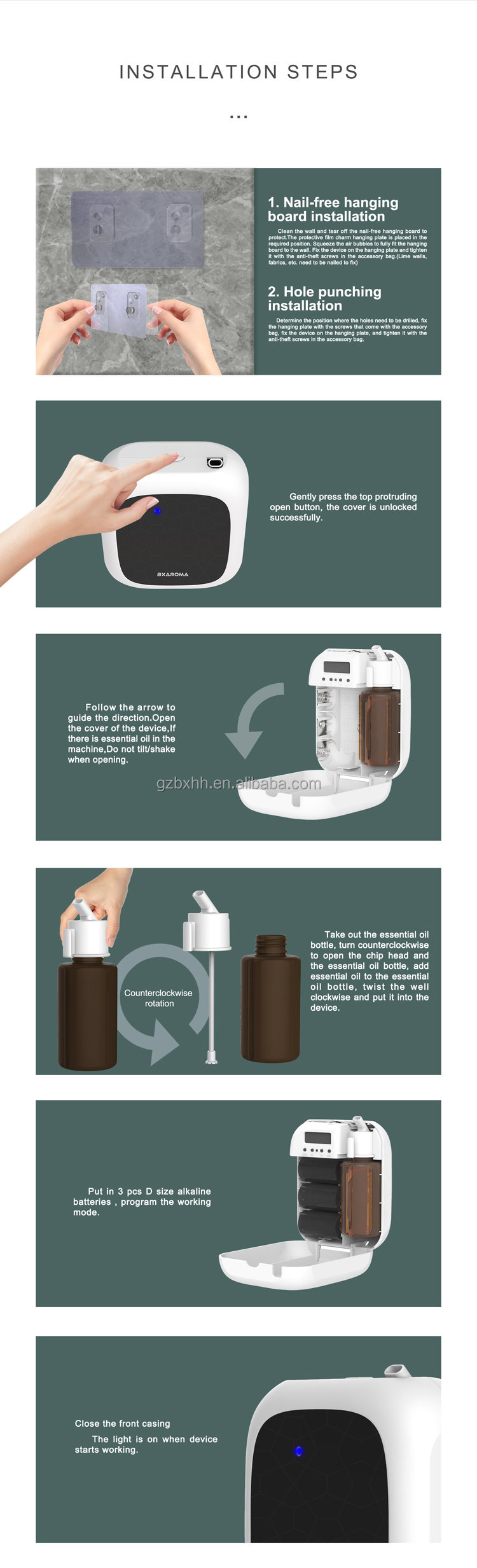 100cbm Battery Operated Scent Diffuser 45db 150ml Battery Aroma Diffuser