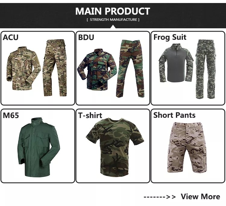 Polyester Cotton Military BDU Pants Rip Stop Woodland Camouflage BDU Pants 65% Polyester