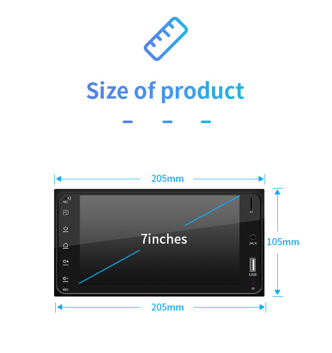 8 Core 7 Inch Car Android GPS Navigation Universal 1080P Screen Carplay For Toyota