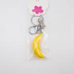 Promotion Plastic Simulate Fruit Flashing Yellow Banana LED Keychain Light Key