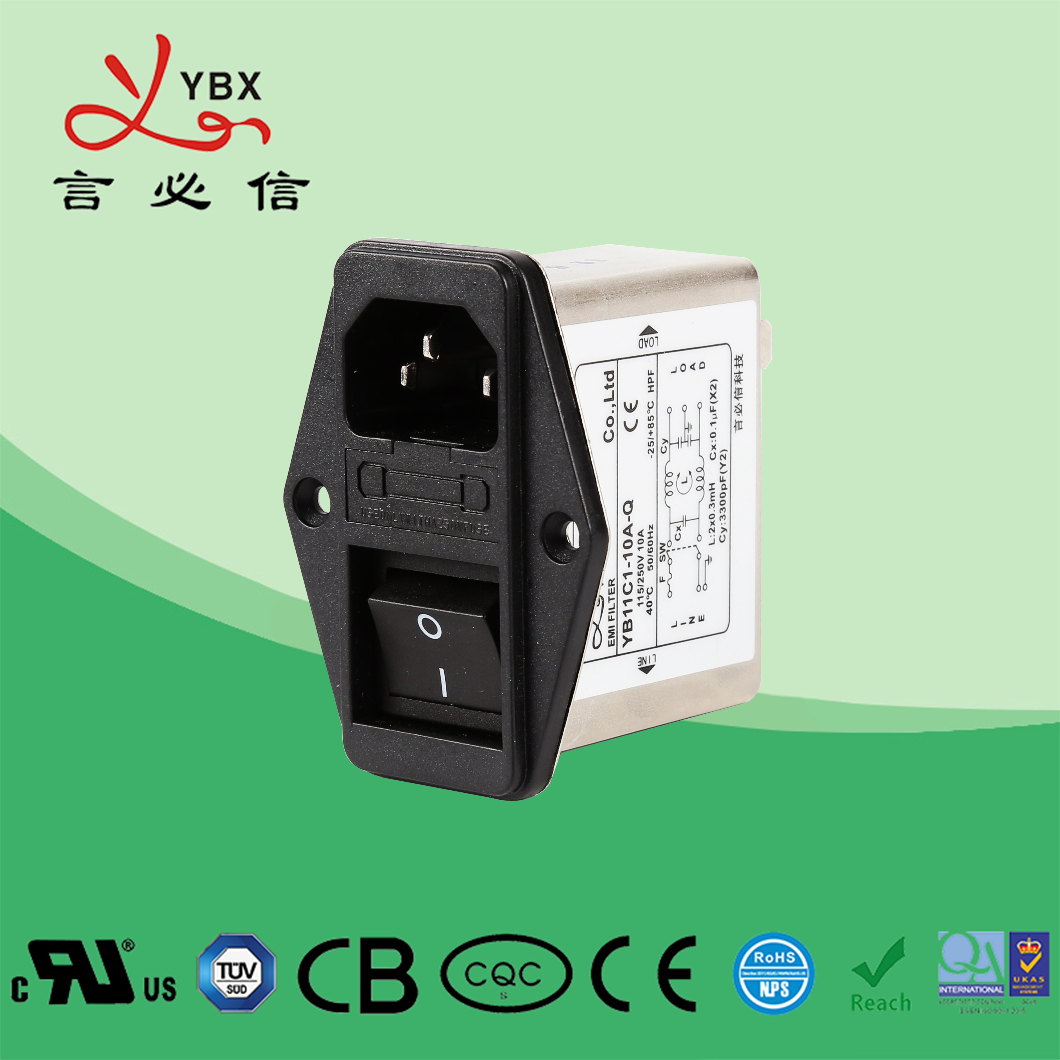 Power Line Filter 1A~10A EMI Noise Filter Double Stage Single Phase Filter