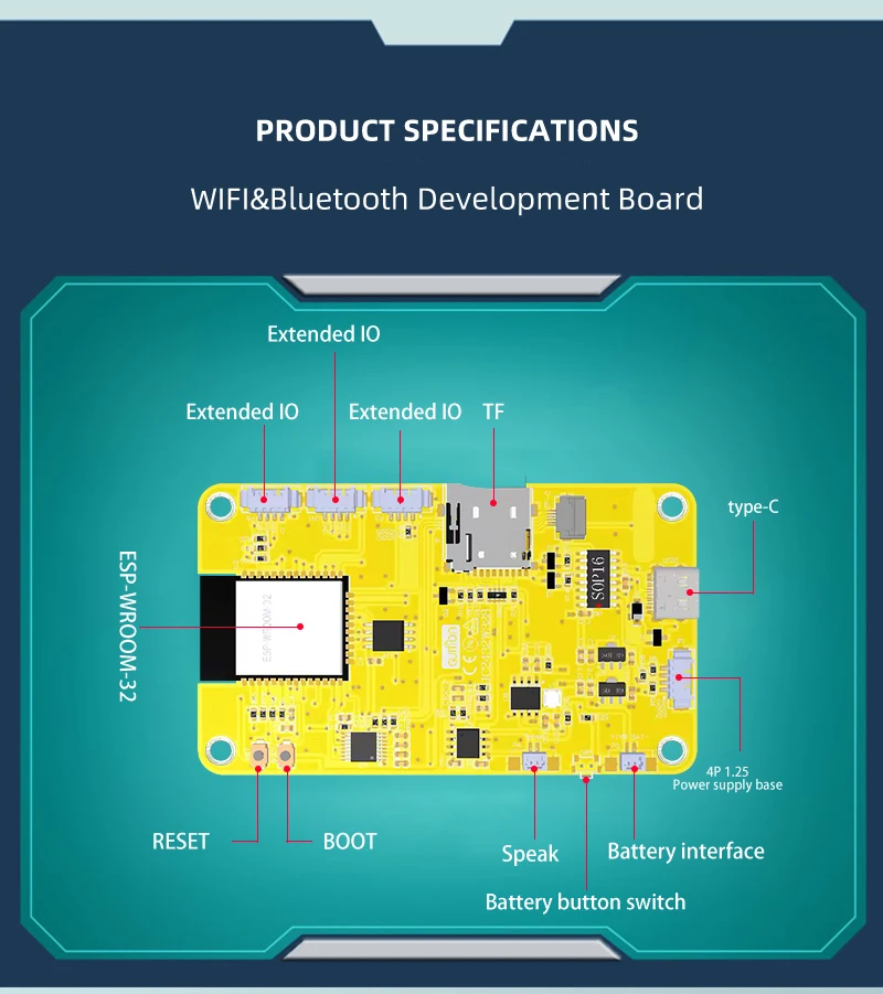 320*240 Resolution HMI Display JC2432W328C Module 43.2*57.6mm View Area