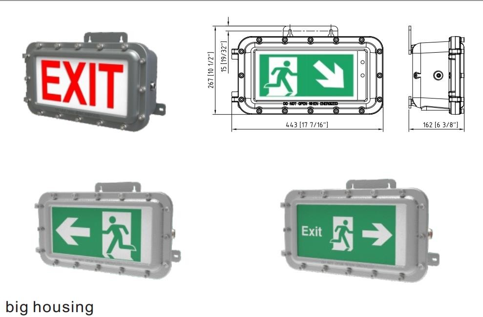 IP66 LED Exit Emergency Light DC12-36V For Dangerous Place