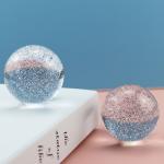 Home crystal craft shining acrylic uv balls 50mm glitter powder toys ball clear