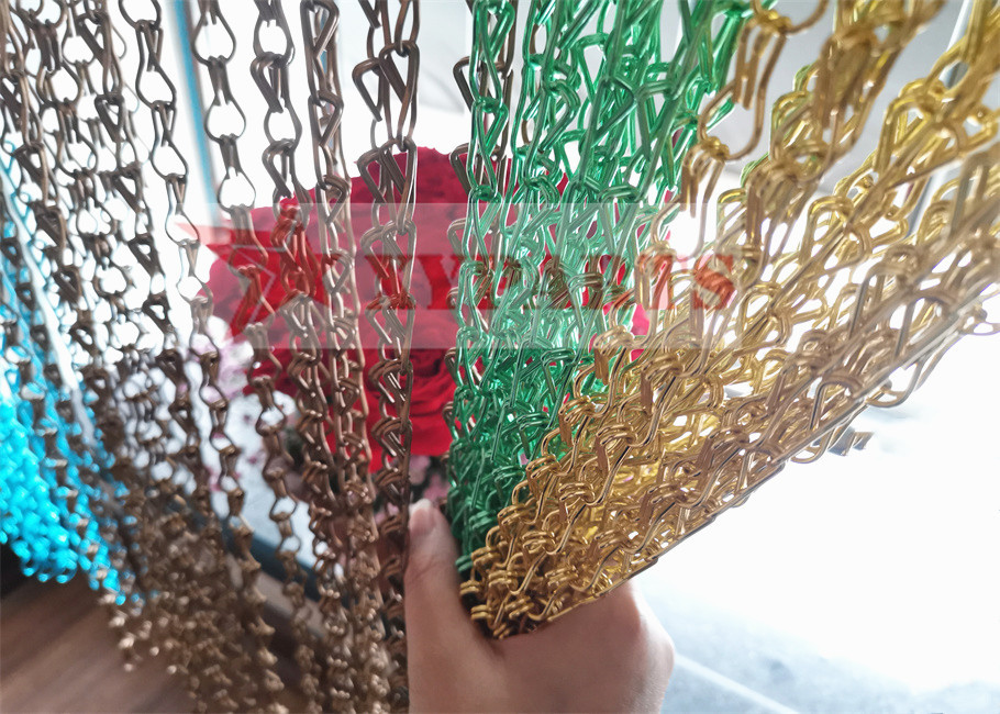 Double Hook Aluminum Chain Curtain For Decorative Room Divider
