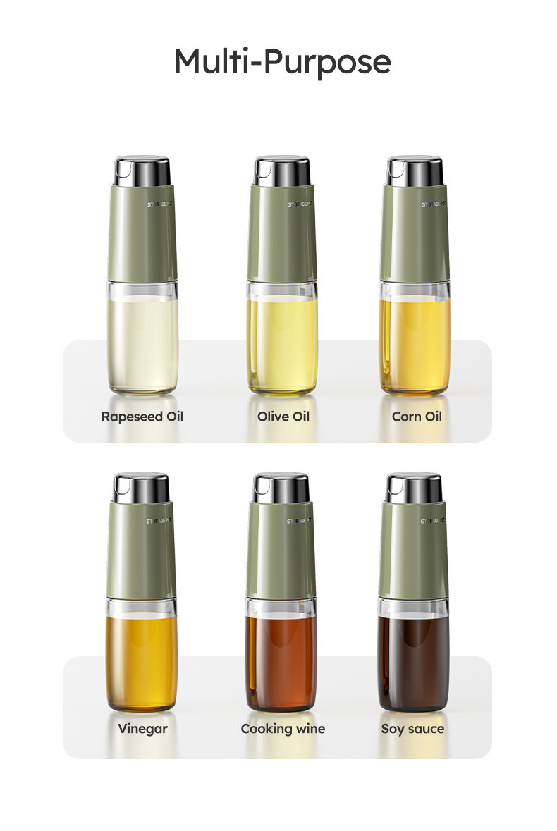280ml 500ml Kitchen Glass Auto Flip Oil Dispenser Cooking Leakproof No Drip Stainless Steel Cap Oil Container Soy Sauce Bottle