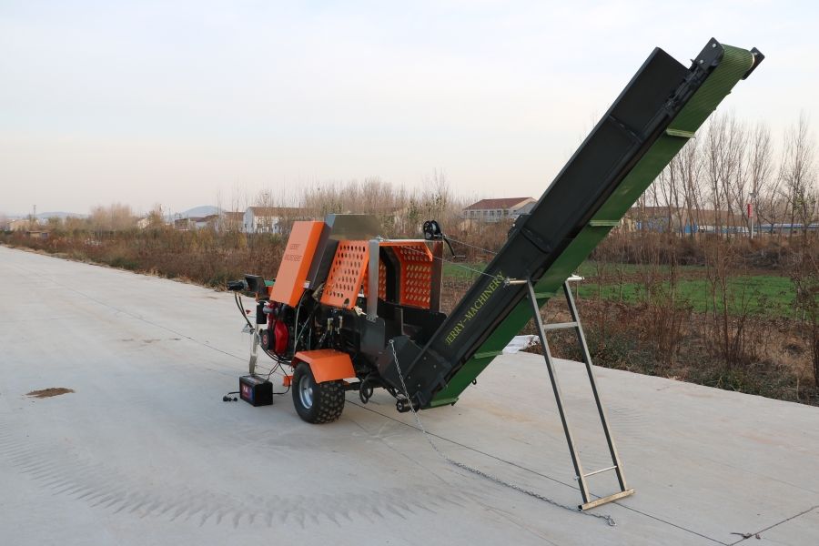 Powerful 20ton Gasoline Portable Split Wood Firewood Processor Machine for Forestry