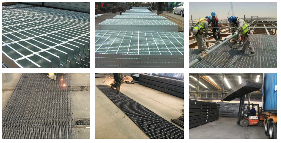 Black Hot Dip Galvanized Grating Industrial Serrated Galvanized Grating 25x3