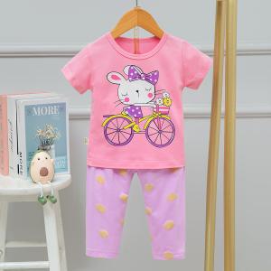 China Cycling Rabbit Soft Touch Pyjama Set Short Sleeved Animal Print Loungewear wholesale