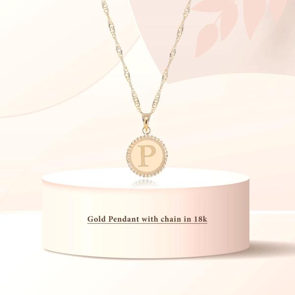 18K Gold ‘P’ Pendant Necklace