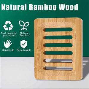 SGS Bamboo Natural Wood Soap Dish Home Bathroom Accessories