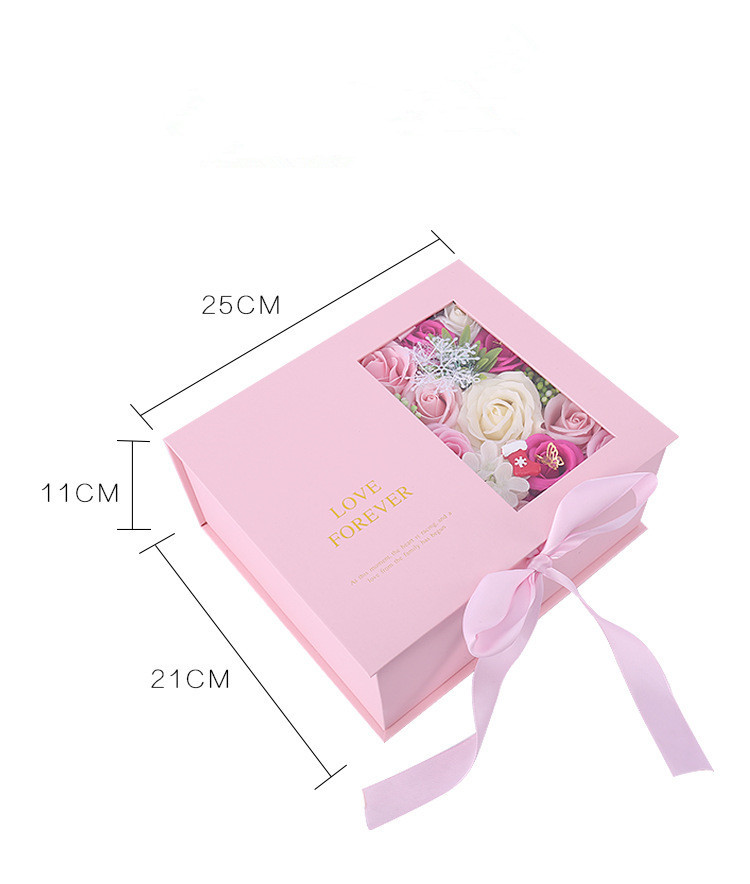 Christmas Gift Soap Rose Artificial Flower Gift Box For Family rose love forever