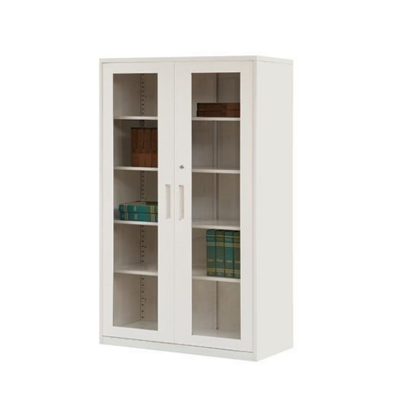 2 Glass Sliding Door Steel File Cabinet Metal Storage Cupboard