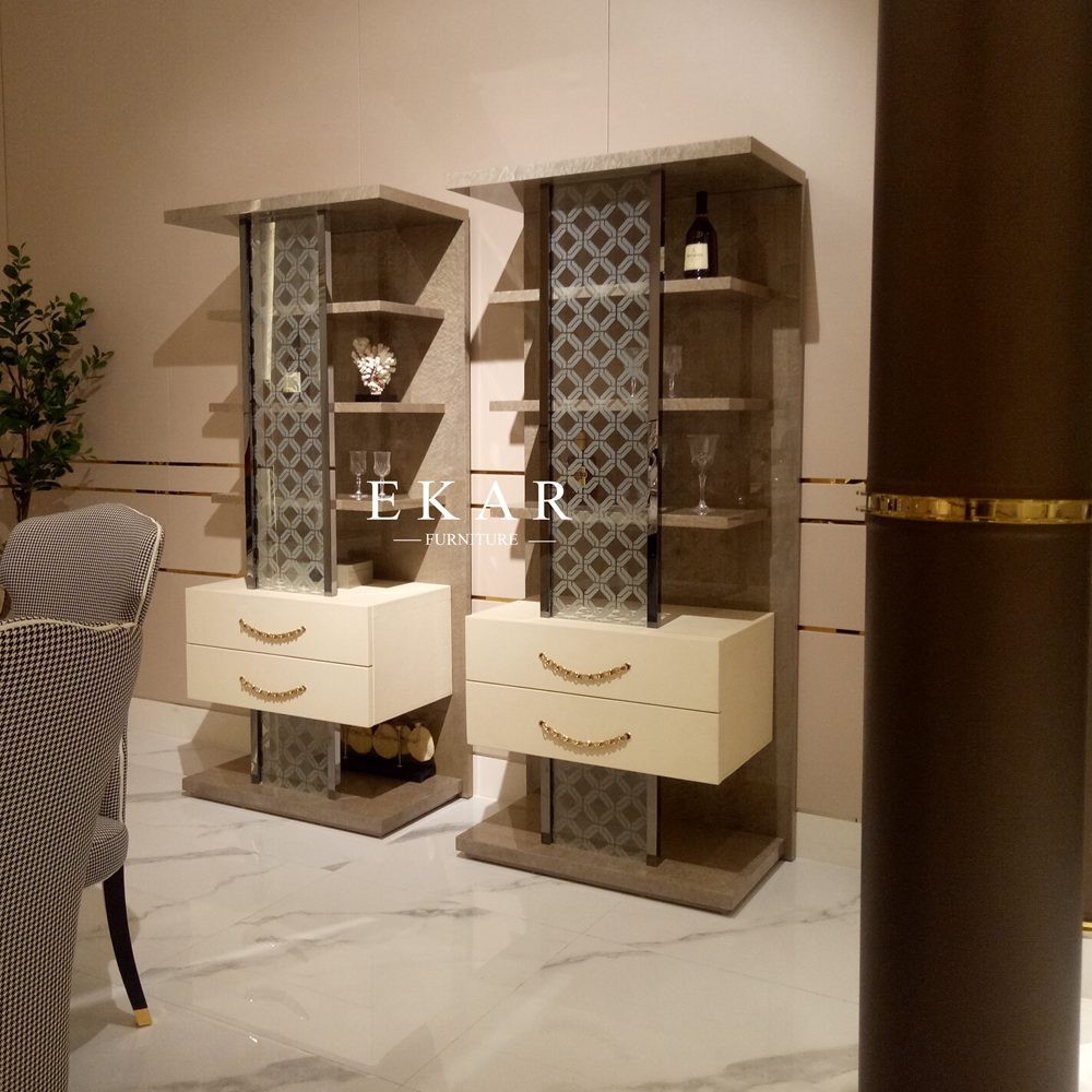 Contemporary Design High End Glass Cupboard Cabinet For Drinks W005D8