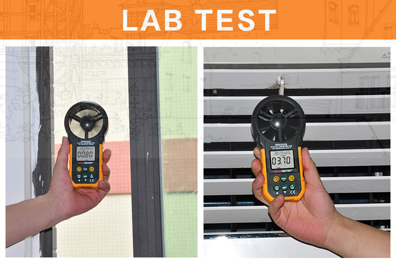 USB Interface Hand Held Wind Anemometer , Custom Air Flow Velocity Meter